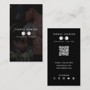 Personal Trainer Fitness Coach Foto QR Code Visitenkarte