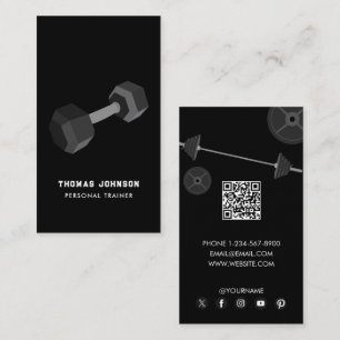 Personal Trainer Fitness Dumbell QR Code Visitenkarte