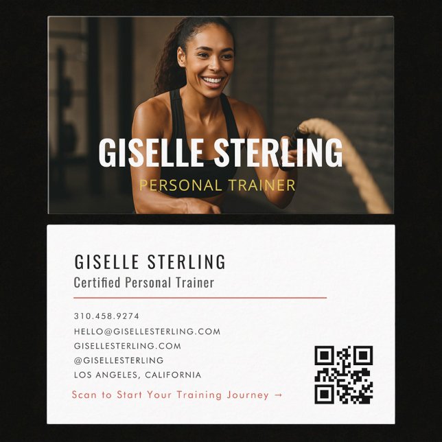 Personal Trainer Fitness Photo QR Code Visitenkarte (Von Creator hochgeladen)