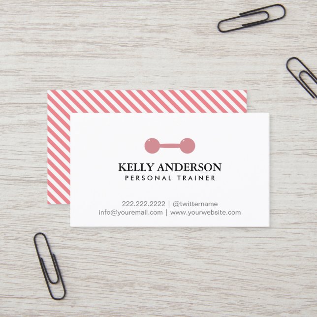Personal Trainer für Girl Fitness Einfach Schlicht Visitenkarte (Vorderseite/Rückseite Beispiel)