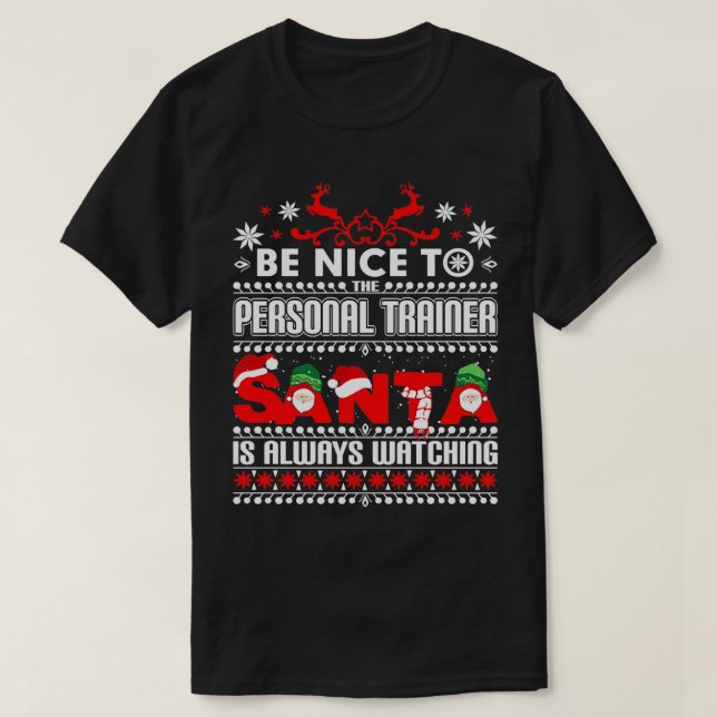 Personal Trainer Geschenk hässlich Weihnachts Swea T-Shirt (Design vorne)
