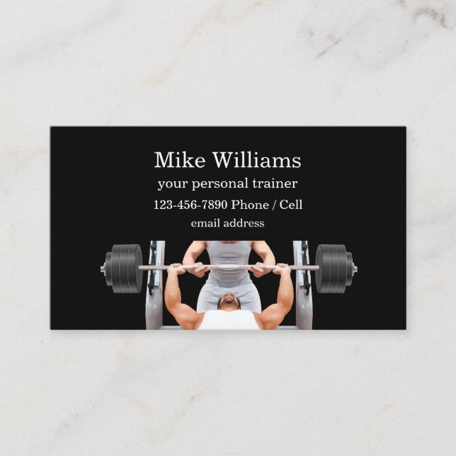 Personal Trainer Glossy Business Cards Visitenkarte (Vorderseite)