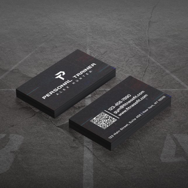 Personal Trainer Gym Fitness Personalisiert (2 SEI Visitenkarte (Von Creator hochgeladen)