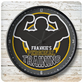 Personal Trainer GYM Power Training Fitness kunden Große Wanduhr