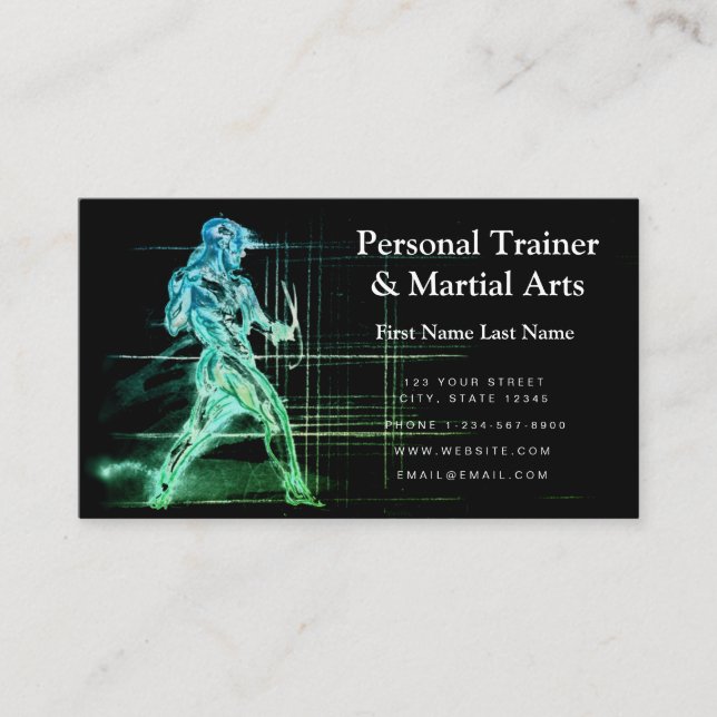 Personal Trainer & Martial Arts Business Card Visitenkarte (Vorderseite)