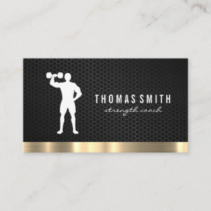 Personal Trainer Metallic Gold Trim Visitenkarte