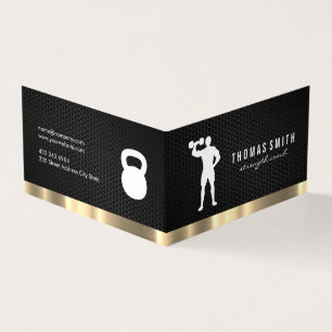 Personal Trainer Metallic Gold Trim Visitenkarten