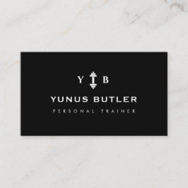 Personal Trainer Minimalist Monogramm Hantel  Visitenkarte