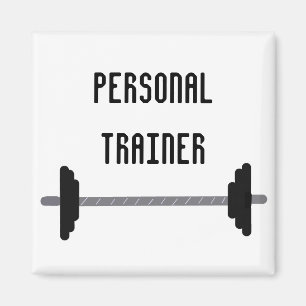 Personal Trainer mit Langhantel Magnet