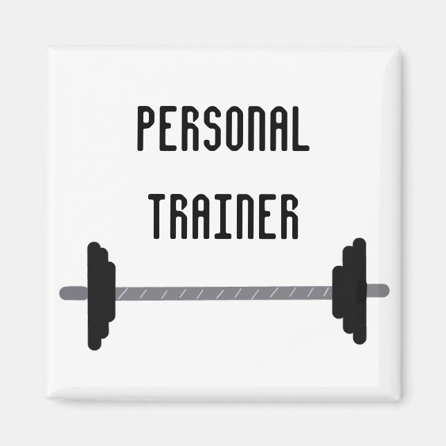 Personal Trainer mit Langhantel Magnet (Vorne)