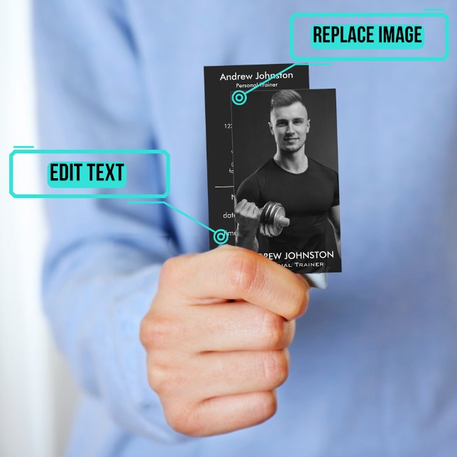 Personal Trainer oder Coach Black & White Terminkarte (Please enjoy our business card)