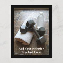 Personal Trainer oder Fitness Dumbells Handtuch &  Einladung