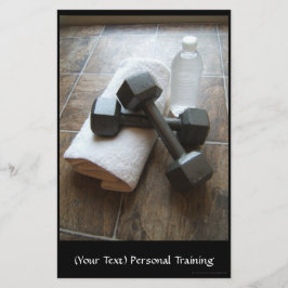 Personal Trainer oder Fitness Dumbells Handtuch &  Flyer