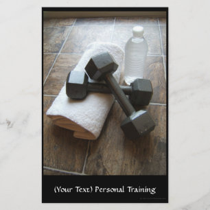 Personal Trainer oder Fitness Dumbells Handtuch &  Flyer