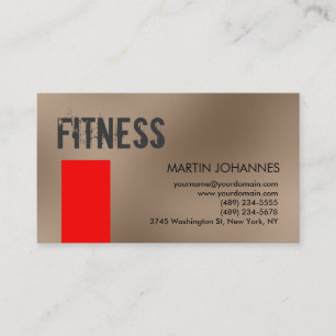 Personal Trainer Red Beige Business Card Visitenkarte