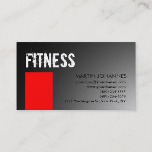 Personal Trainer Red Gray Business Card Visitenkarte