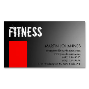 Personal Trainer Red Gray Magnetische Visitenkarte