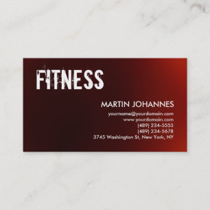 Personal Trainer Red White Business Card Visitenkarte