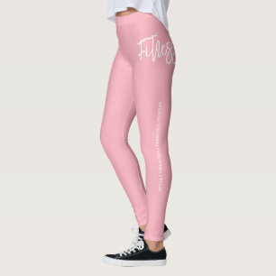 Personal Trainer Rosa und Weiß Personalisiert Leggings