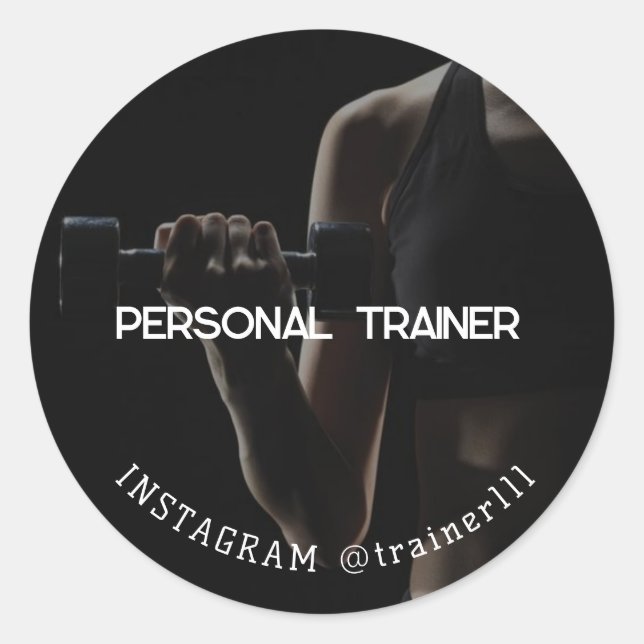 Personal Trainer Runder Aufkleber (Vorderseite)