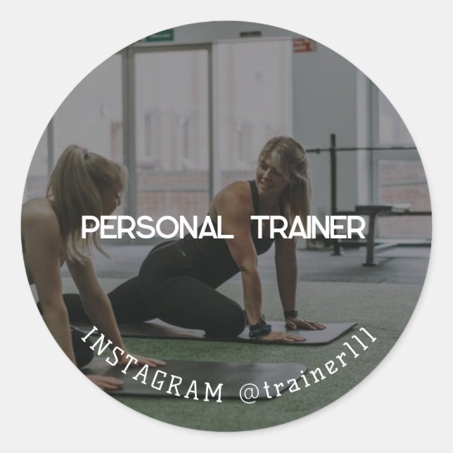 Personal Trainer Runder Aufkleber (Vorderseite)