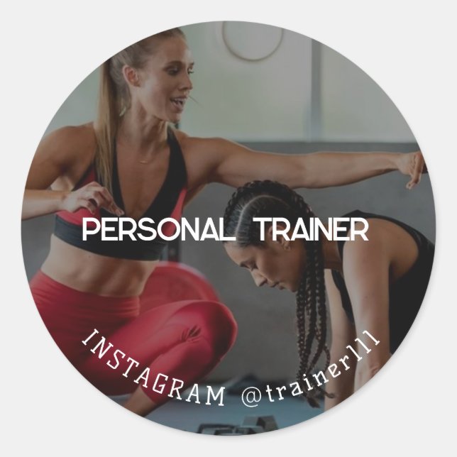 Personal Trainer Runder Aufkleber (Vorderseite)