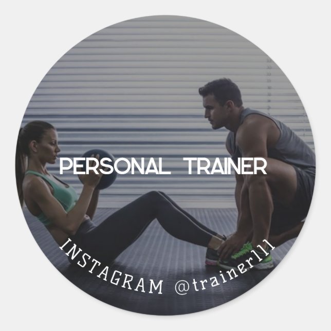 Personal Trainer Runder Aufkleber (Vorderseite)