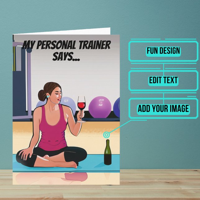 Personal Trainer sagt, dass er das Fitnessstudio z Karte (This fun card is specifically for the personal trainer friend in your life.)