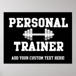 Personal Trainer Schwarz-Weiß Dumbell Training Poster