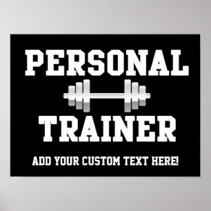 Personal Trainer Schwarz-Weiß Dumbell Training Poster