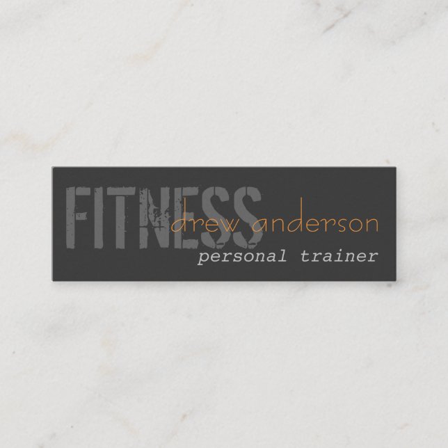 Personal Trainer Skinny Elegante Business Card Mini Visitenkarte (Vorderseite)