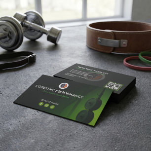 Personal Trainer Unternehmen   Elegantes Schwarz Visitenkarte