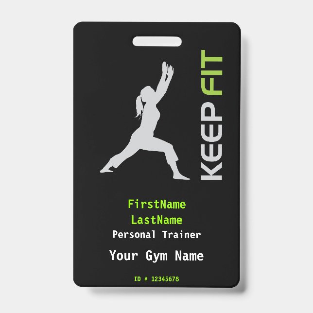 Personal Trainer, Yoga Instructor Abzeichen Ausweis (Vorderseite)