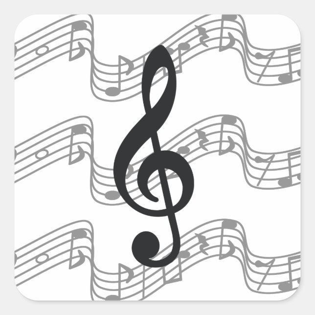 Personal und Treble Clef Quadratischer Aufkleber (Vorderseite)