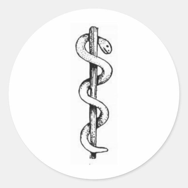 Personal von Asclepius Runder Aufkleber (Vorderseite)
