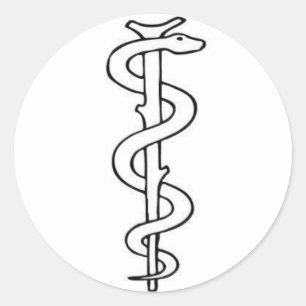 Personal von Asclepius Runder Aufkleber
