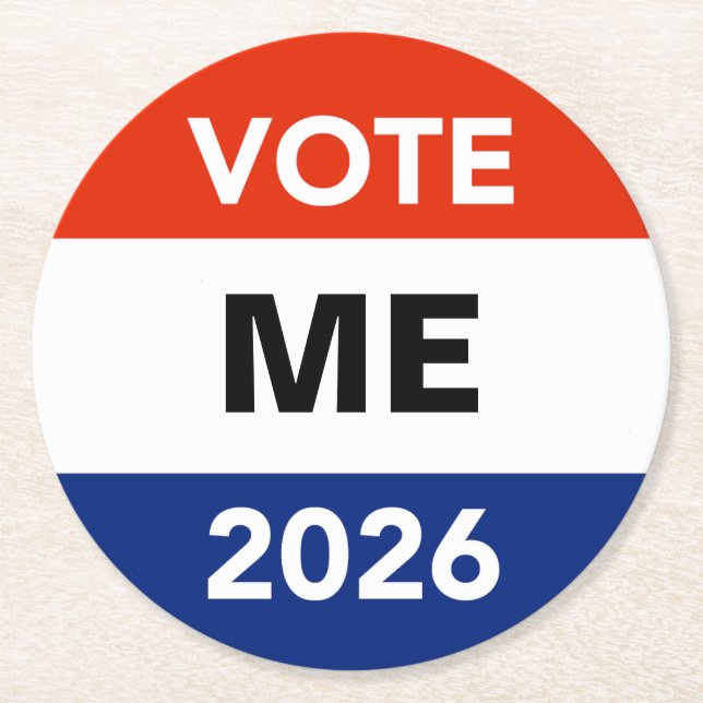 Personal Vote 2026 Midterm Election Campaign Runder Pappuntersetzer (Vorderseite)