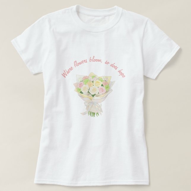 personal Wedding bouquet Bridal Shower T-Shirt (Design vorne)