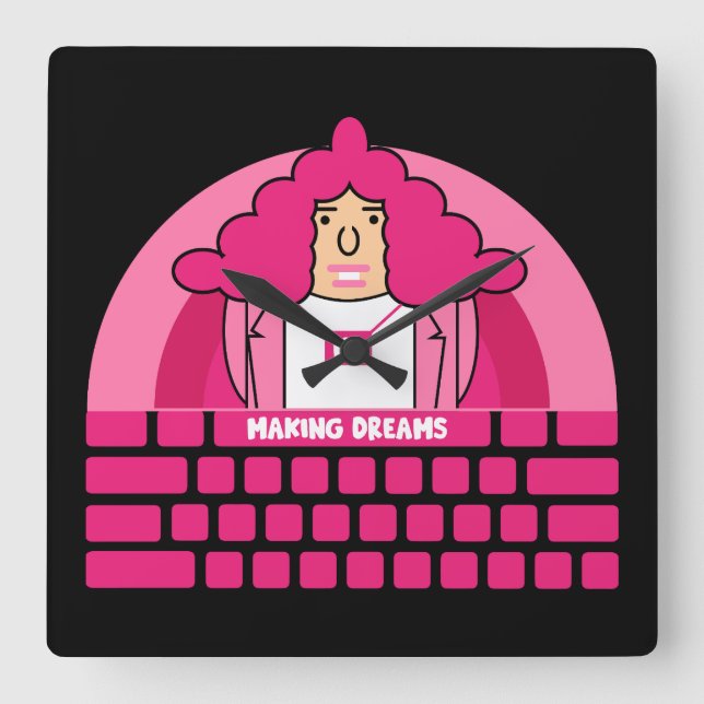 Personalabteilung Quadratische Wanduhr (Vorderseite)