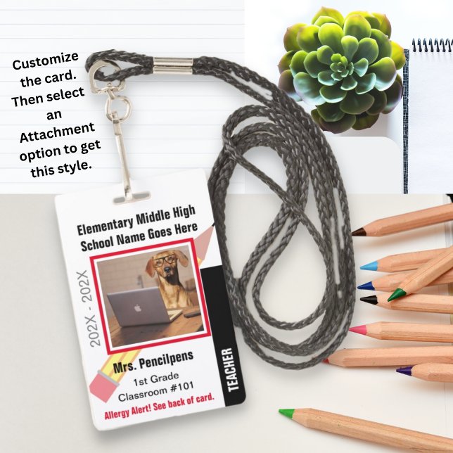 Personalausweis-Abzeichen für Schullehrer mit Bild Ausweis (Von Creator hochgeladen)