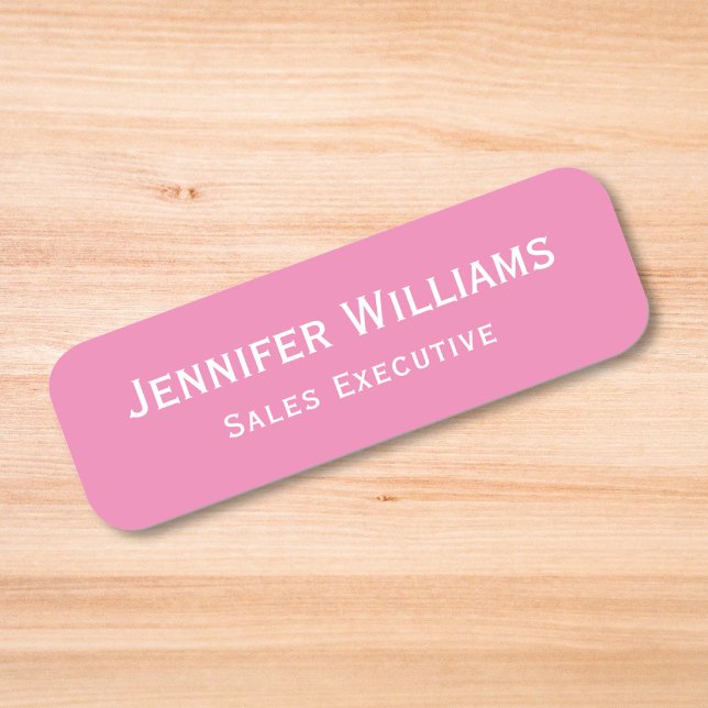 Personalausweis des modernen Unternehmens Namensschild (Modern Business Corporate Office Employee ID Pink Name Tag)