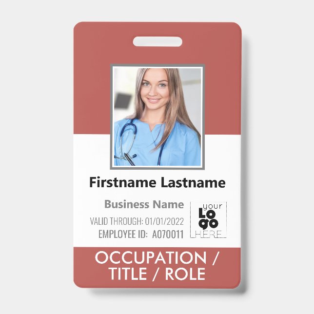 Personalausweis-Foto-Barcode-Logo Rekordroter Name Ausweis (Vorderseite)