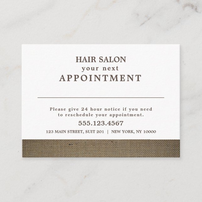 Personalausweis für rustikales Land Burlap Begleitkarte (Vorderseite)