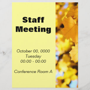 Personalbesprechungsflyer Gelbe Herbstblätter Büro Flyer