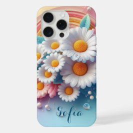 Personalidado Flores Margarita 3D Colores Pasteles iPhone 15 Pro Max Hülle