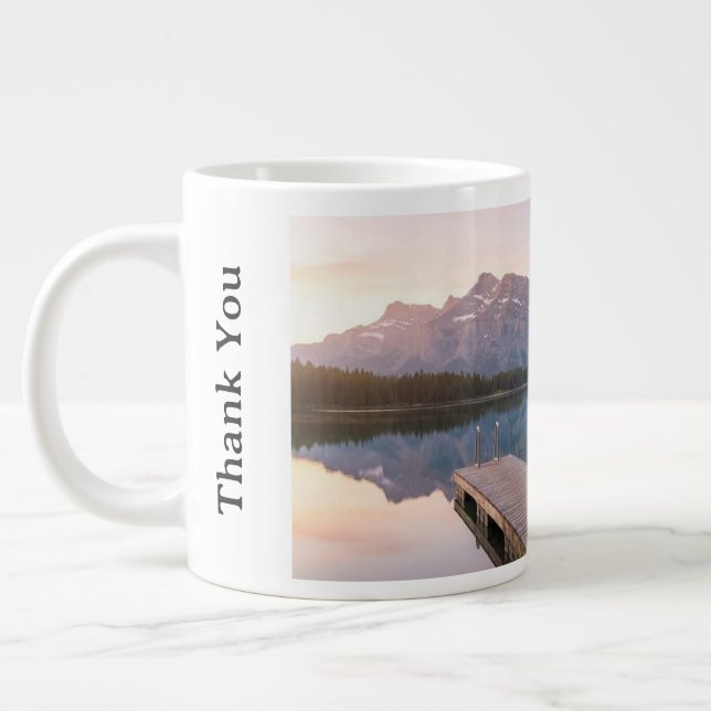 Personalise Alps Mountain Lake Nature Landscape Jumbo-Tasse (Links)