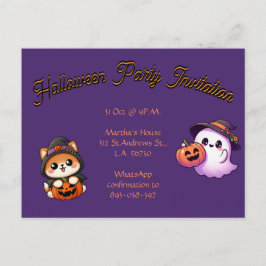 Personalise this Halloween Party postal card Postkarte