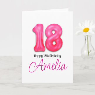 Personalised 18th Birthday Number Balloon Card Karte