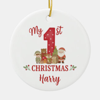 Personalised 1st Christmas Tree Decoration  Keramik Ornament