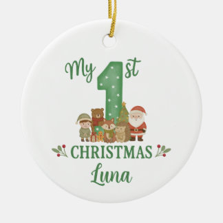 Personalised 1st Christmas Tree Decoration Keramik Ornament